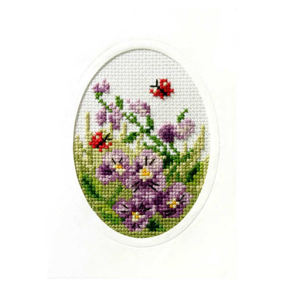 Pansies Cross Stitch Card Kit Orchidea  ~ ORC.6096