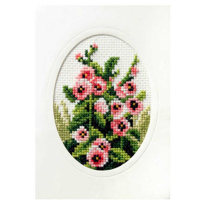 Hollyhocks Cross Stitch Card Kit by Orchidea  ~ ORC.6097