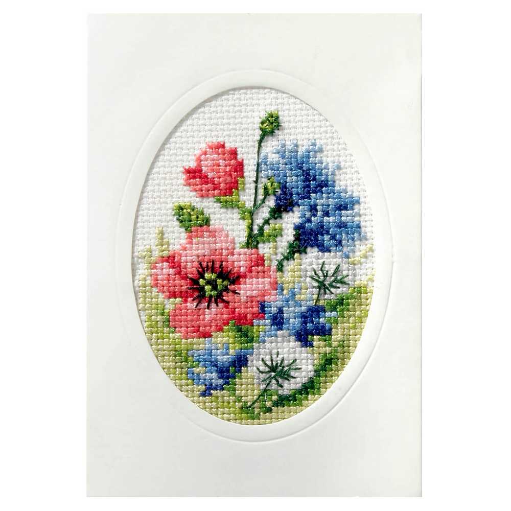 Poppies Cross Stitch Card Kit Orchidea  ~ ORC.6098