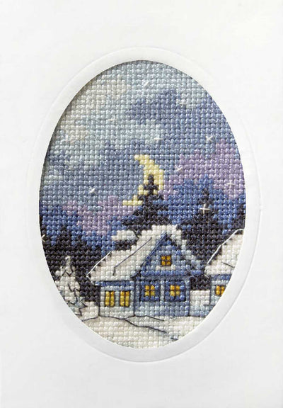 Twilight Cottage Cross Stitch Card Kit Orchidea  ~ ORC.6152