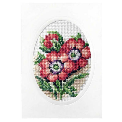 Anemones Cross Stitch Card Kit by Orchidea  ~ ORC.6160