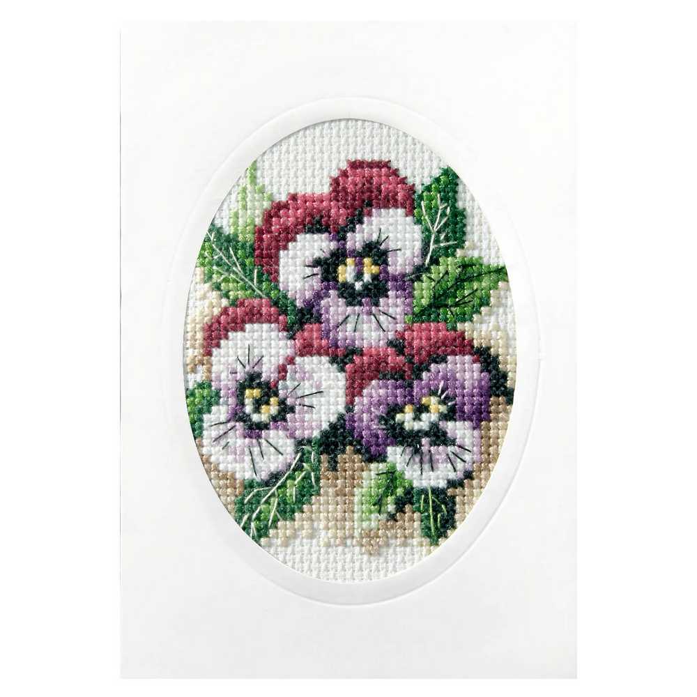 Pansies Cross Stitch Card Kit by Orchidea  ~ ORC.6161