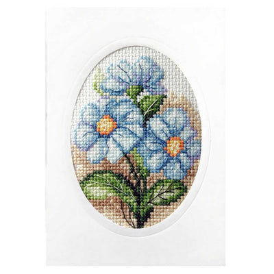 Blue Flowers Cross Stitch Card Kit by Orchidea  ~ ORC.6162