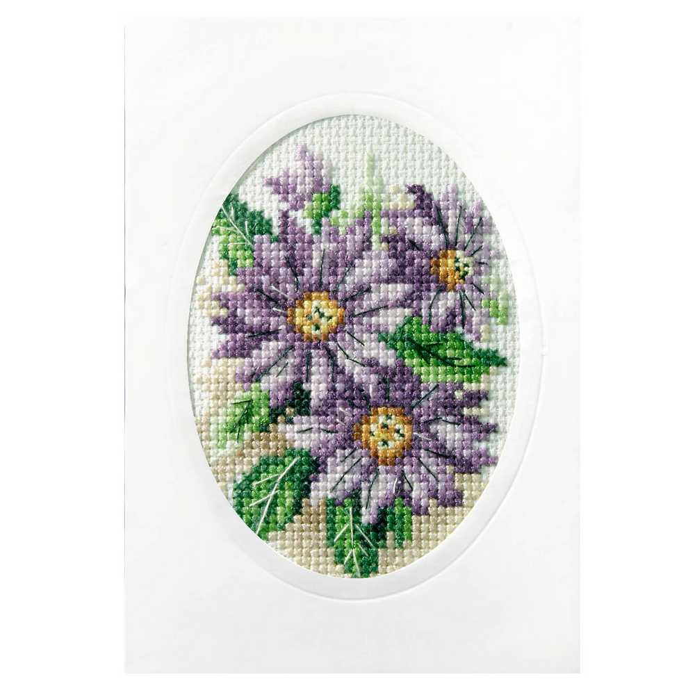 Dahlias Cross Stitch Card Kit by Orchidea  ~ ORC.6163