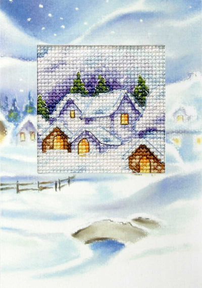 Orchidea Cross Stitch Kit- Greetings Card- Christmas Village  ~ ORC.6195