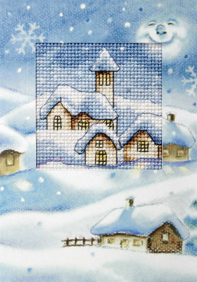 Orchidea Cross Stitch Kit- Greetings Card- Christmas Church  ~ ORC.6196