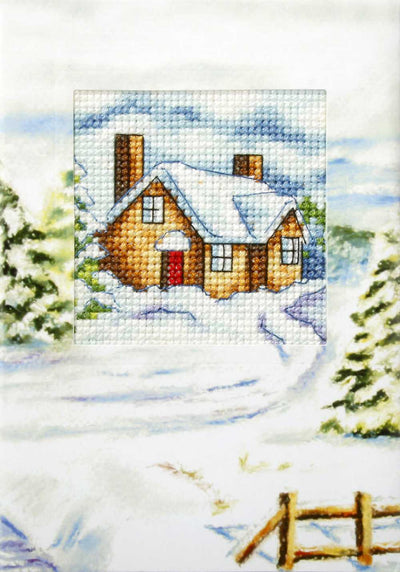 Snowy Cottage Cross Stitch Card Kit by Orchidea  ~ ORC.6208