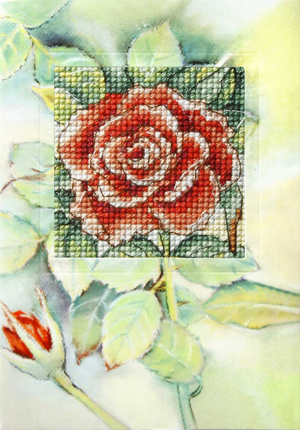 Orchidea Counted Cross Stitch Kit- Greetings Card- Rose  ~ ORC.6228