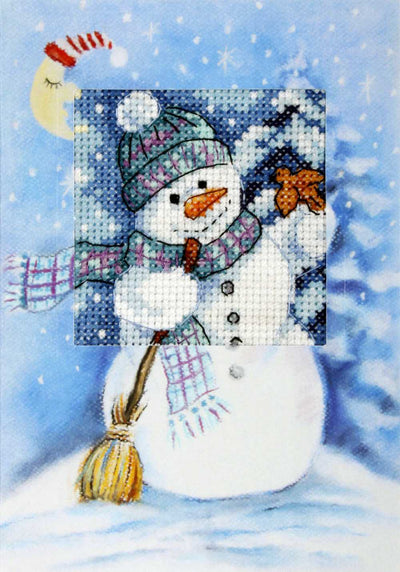 Orchidea Counted Cross Stitch Kit- Greetings Card- Snowman  ~ ORC.6231