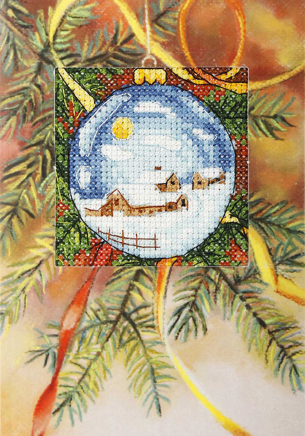 Orchidea Counted Cross Stitch Kit- Greetings Card- Pretty Bauble  ~ ORC.6242