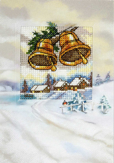 Orchidea Counted Cross Stitch Kit- Greetings Card- Christmas Bells  ~ ORC.6263