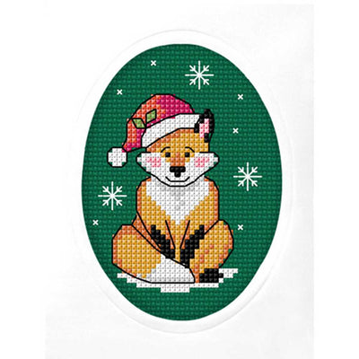Orchidea Counted Cross Stitch Kit- Greeting Card- Christmas Fox  ~ ORC.6294