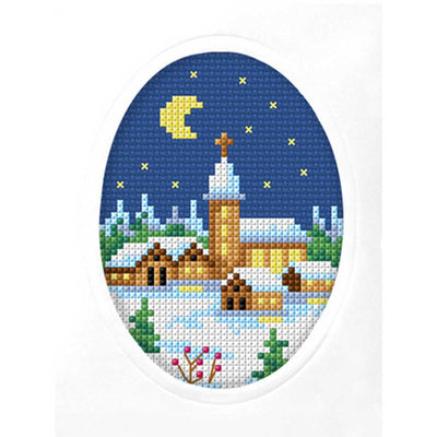 Orchidea Counted Cross Stitch Kit- Greeting Card- Christmas Church  ~ ORC.6295