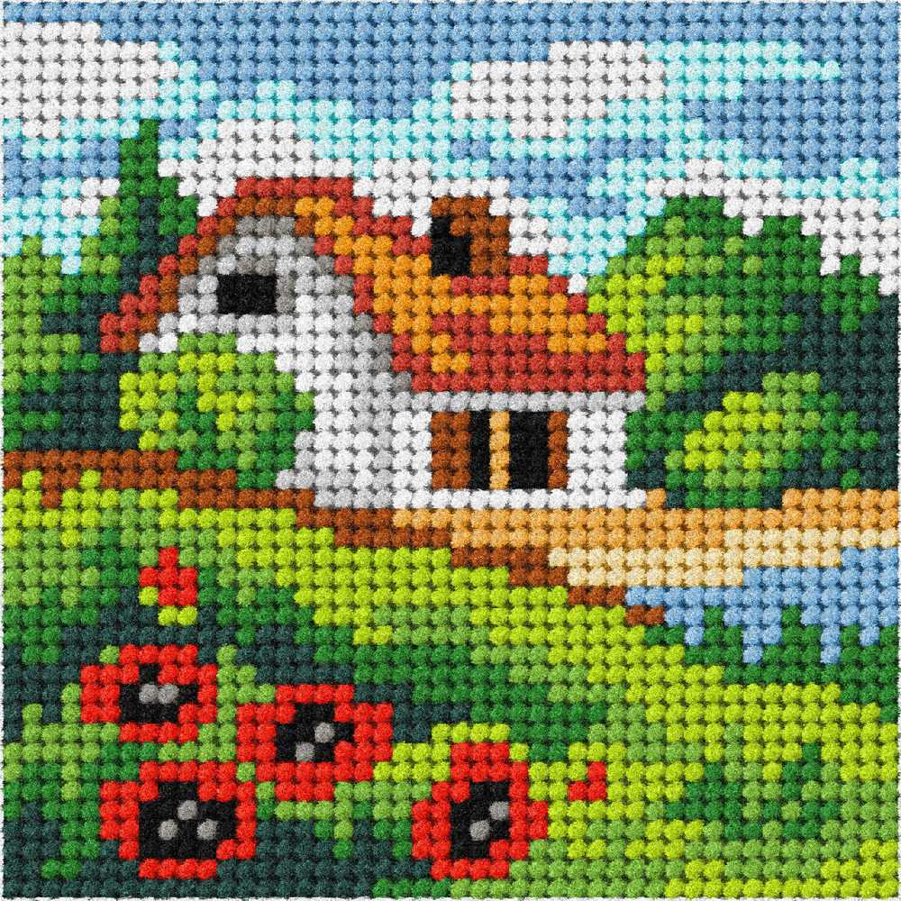 Orchidea Needlepoint Kit- My First Tapestry- Mini- Summer Landscape  ~ ORC.6757