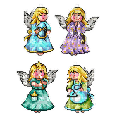 Orchidea Counted Cross Stitch Kit- Four Angels- Set of 4  ~ ORC.7610