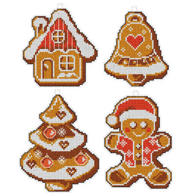 Orchidea Counted Cross Stitch Kit- Ginger Cakes- Set of 4  ~ ORC.7662