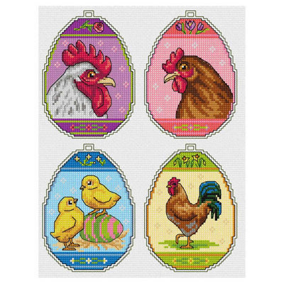 Orchidea Counted Cross Stitch Kit- Easter Eggs- Set of 4  ~ ORC.7677