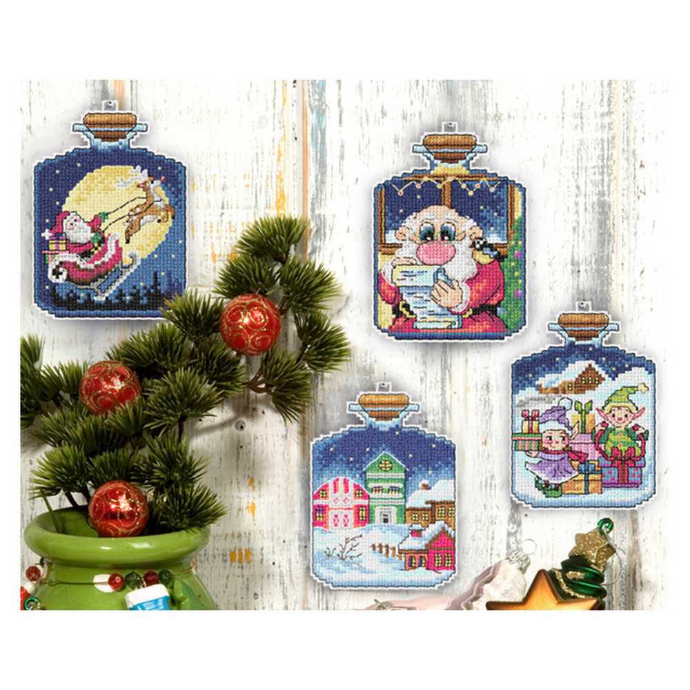 Orchidea Counted Cross Stitch Kit- Christmas Ornaments- Set of 4  ~ ORC.7679