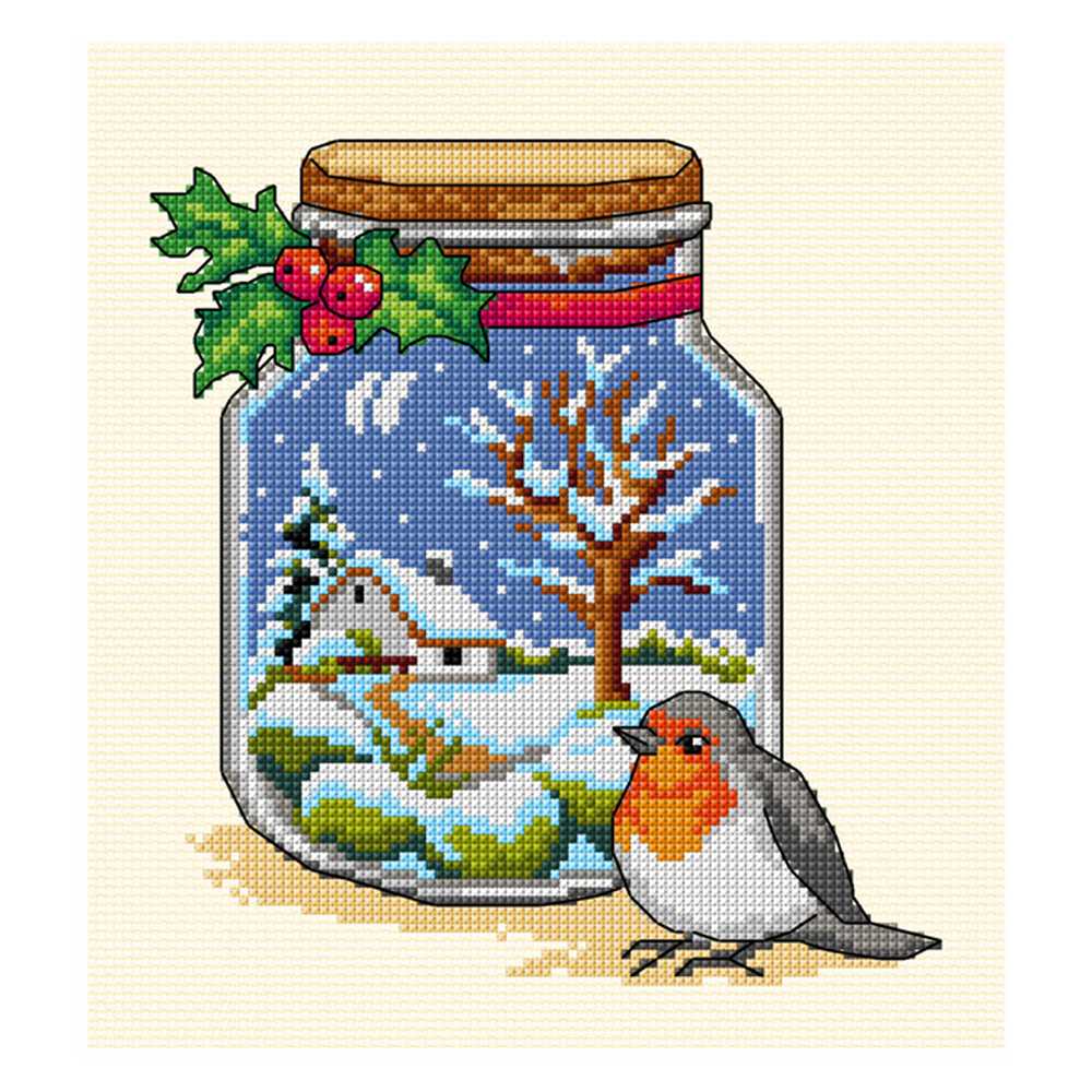 Orchidea Counted Cross Stitch Kit- Winter Jar  ~ ORC.7774
