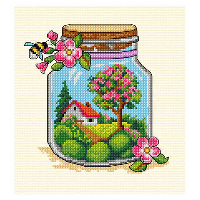 Orchidea Counted Cross Stitch Kit- Spring Jar  ~ ORC.7775