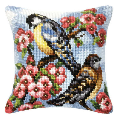 Orchidea Cross Stitch Kit- Cushion- Large- Two Birds  ~ ORC.9021