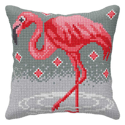 Orchidea Cross Stitch Kit- Cushion- Large- Flamingo  ~ ORC.9062