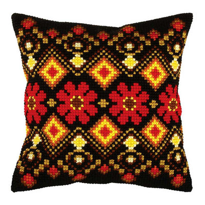 Orchidea Cross Stitch Kit- Cushion- Large- Folk Pattern  ~ ORC.9394