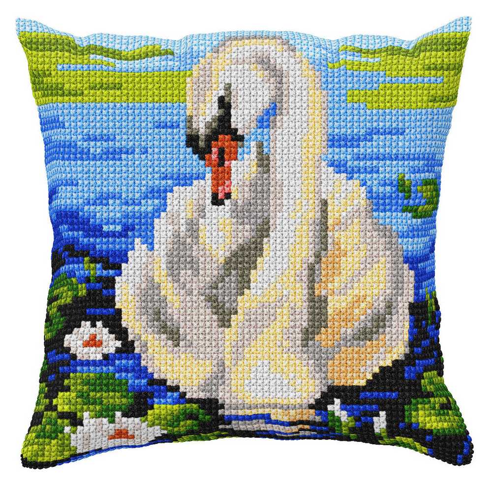 Orchidea Cross Stitch Kit- Cushion- Large- Swan  ~ ORC.9568