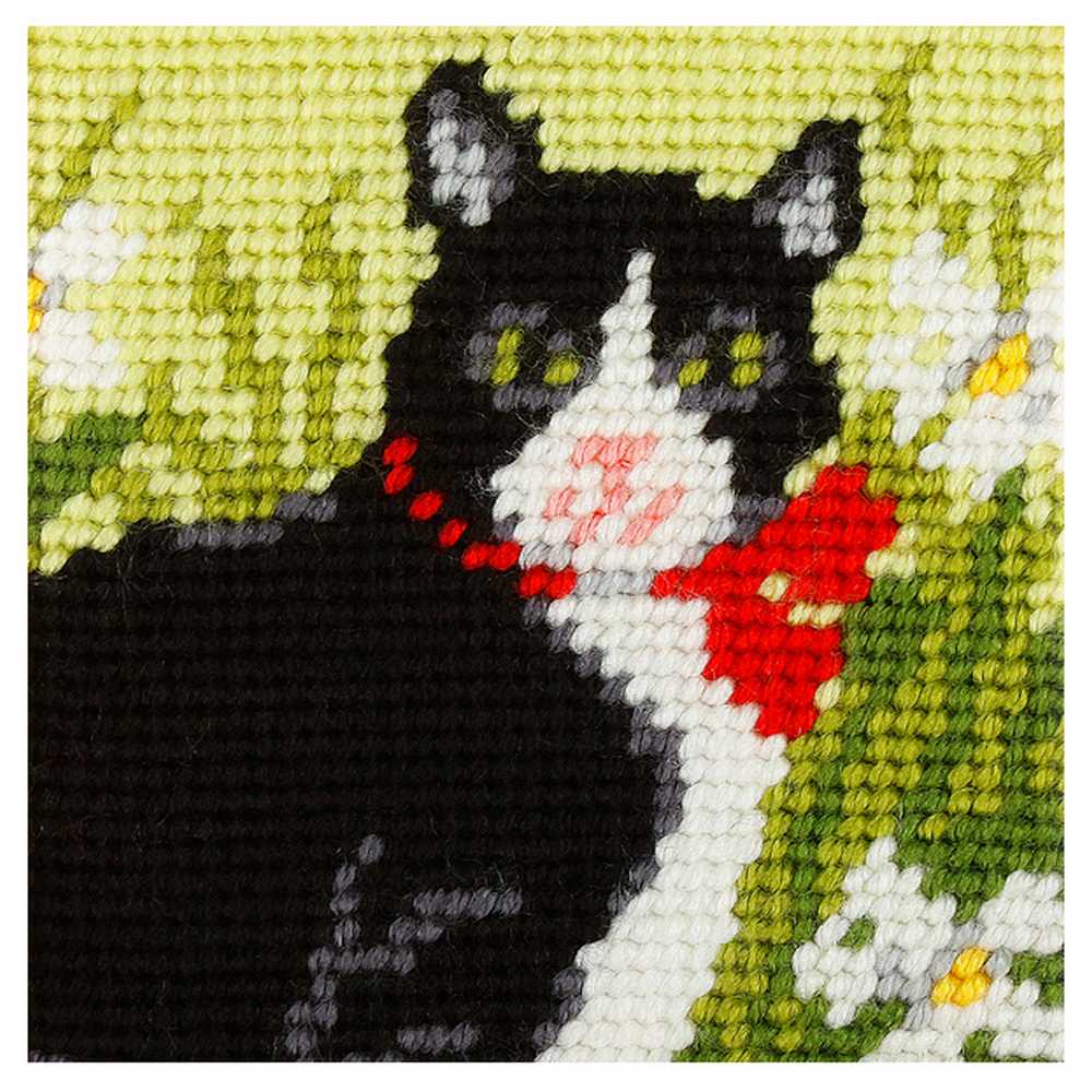 Black & White Cat Beginner Tapestry Kit by Orchidea  ~ ORC.9609