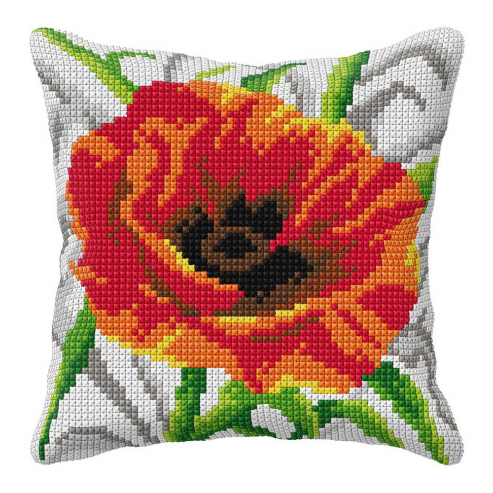 Orchidea Cross Stitch Kit- Cushion- Large- Poppy  ~ ORC.99007