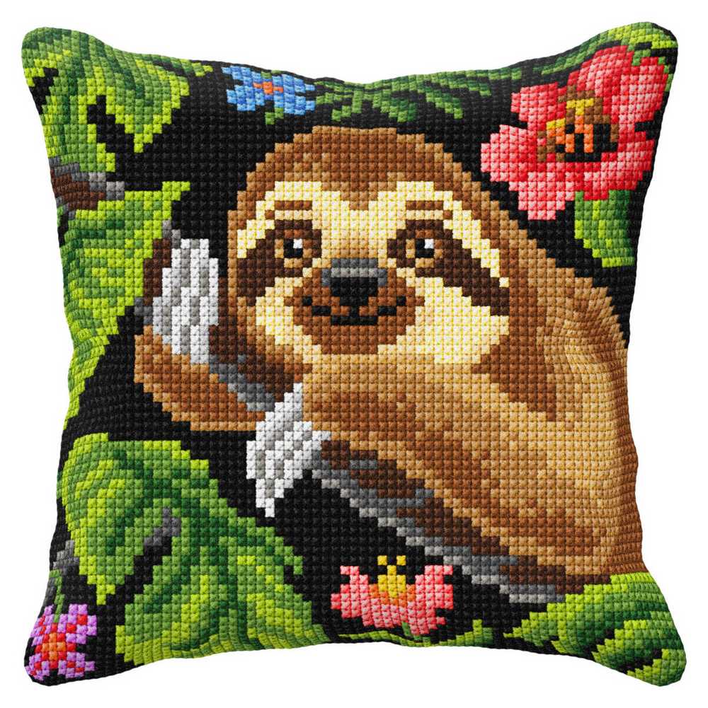 Orchidea Cross Stitch Kit- Cushion- Large- Sloth  ~ ORC.99019