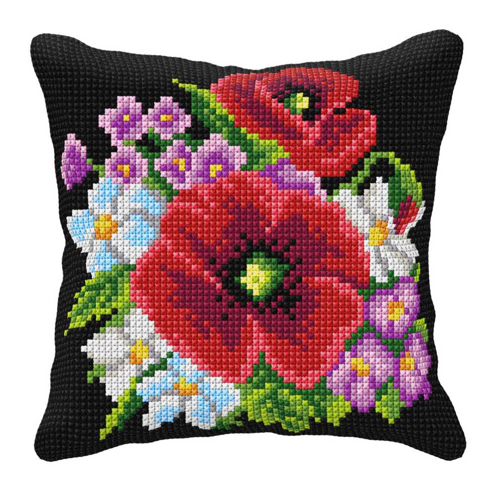 Orchidea Cross Stitch Kit- Cushion- Large- Wild Flowers  ~ ORC.99033