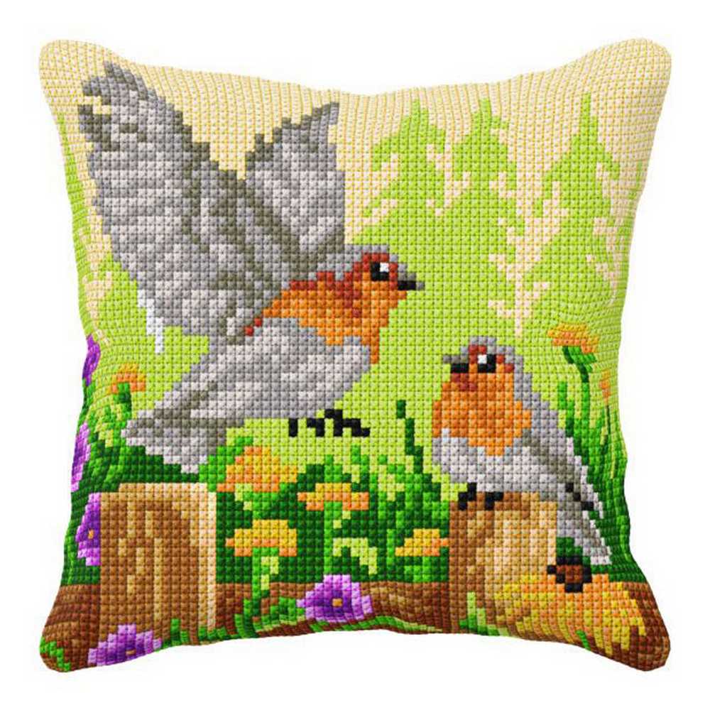 Orchidea Cross Stitch Kit- Cushion- Birds  ~ ORC.99039