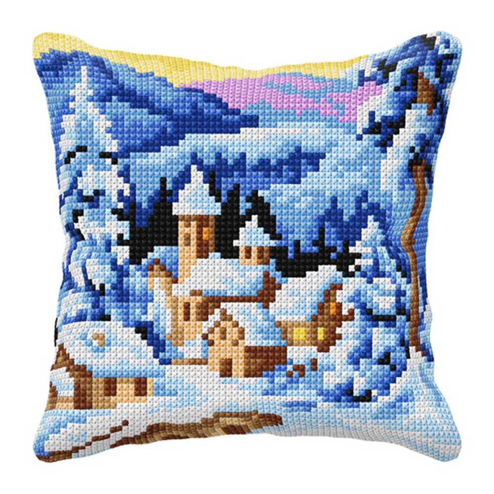 Orchidea Cross Stitch Kit- Cushion- Winter Village  ~ ORC.99041