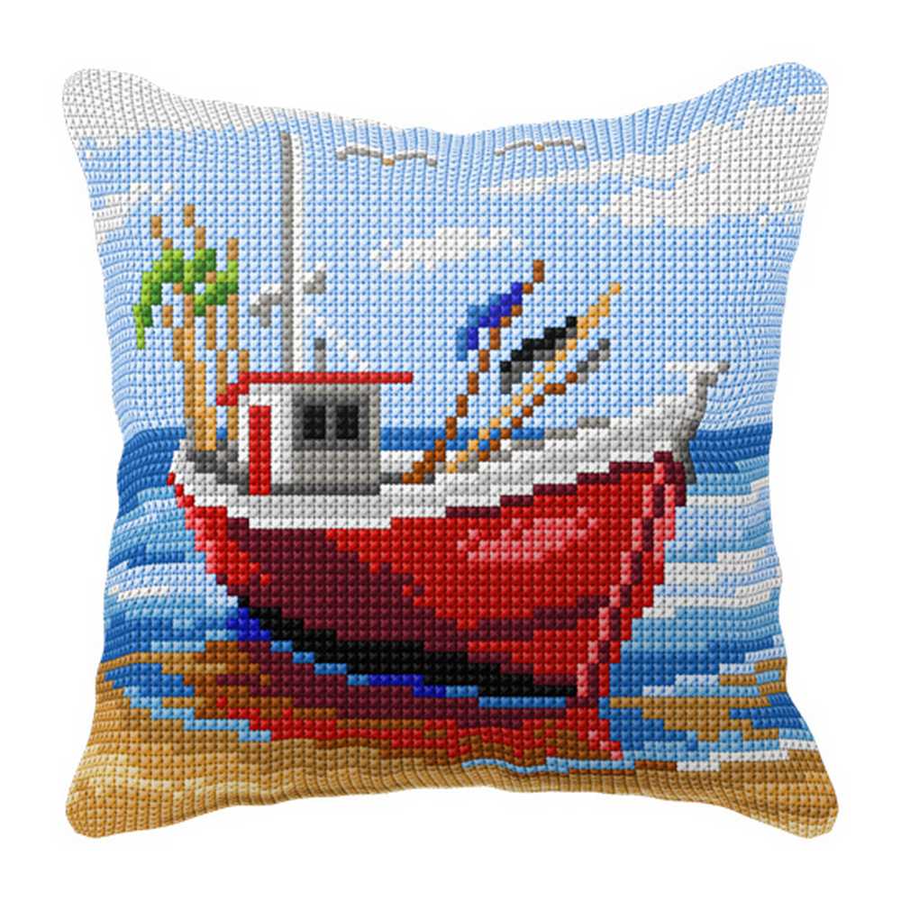 Orchidea Cross Stitch Kit- Cushion- Fishing Boat  ~ ORC.99058