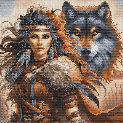 The Warrior & The Wolf Cross Stitch Kit ~ AVA Stitch