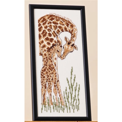 Giraffe with Youngling Cross Stitch Kit - Permin