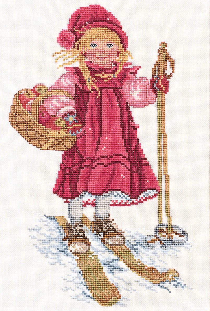 Girl Skiing Cross Stitch Kit ~ Permin