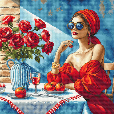 Lady in Red Cross Stitch Kit ~ AVA Stitch