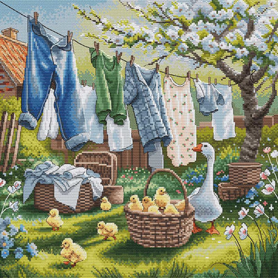 Spring at the Farm Cross Stitch Kit ~ AVA Stitch