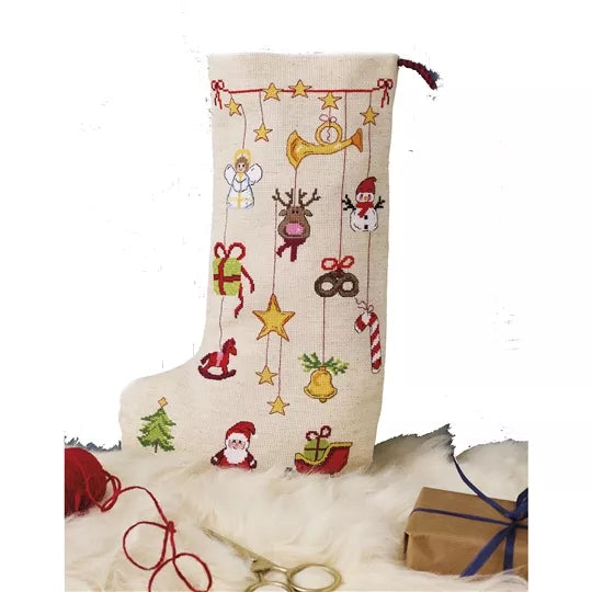 Christmas Stars Stocking Cross Stitch Kit ~ Permin