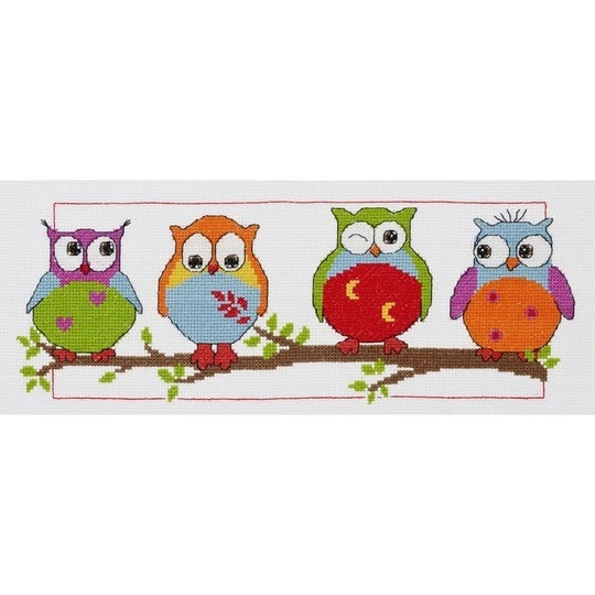 Four Owls Cross Stitch Kit ~ Permin