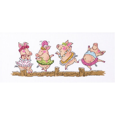 Dancing Pigs Cross Stitch Kit - Permin