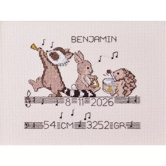 Musical Animals Cross Stitch Kit - Permin