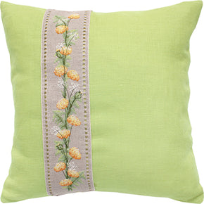 Floral Band Green Cushion Cross Stitch Kit - Luca S
