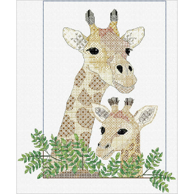 Blackwork Giraffe Kit - Doodlecraft Design