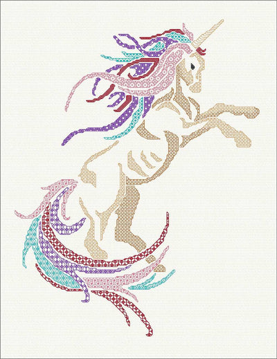 Sparkling Unicorn Blackwork Kit  - Doodlecraft Design