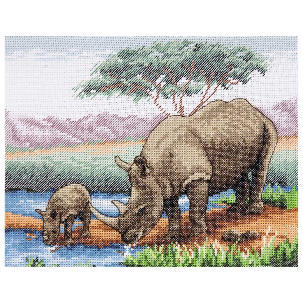 Rhinos - Anchor Cross Stitch Kit