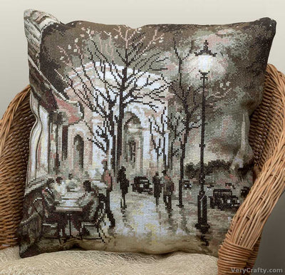 Nocturnal Lights of Paris Cushion/Panel Cross Stitch Kit ~ PANNA