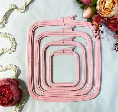 Nurge Square Embroidery Hoop Pack of 4 PINK